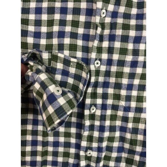 Fish Hippie Long Sleeve Cotton Fishing Hiking Flannel Plaid Shirt Men’s Size M - Picture 3 of 6